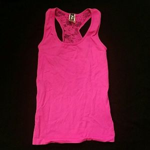 Bright pink tank top